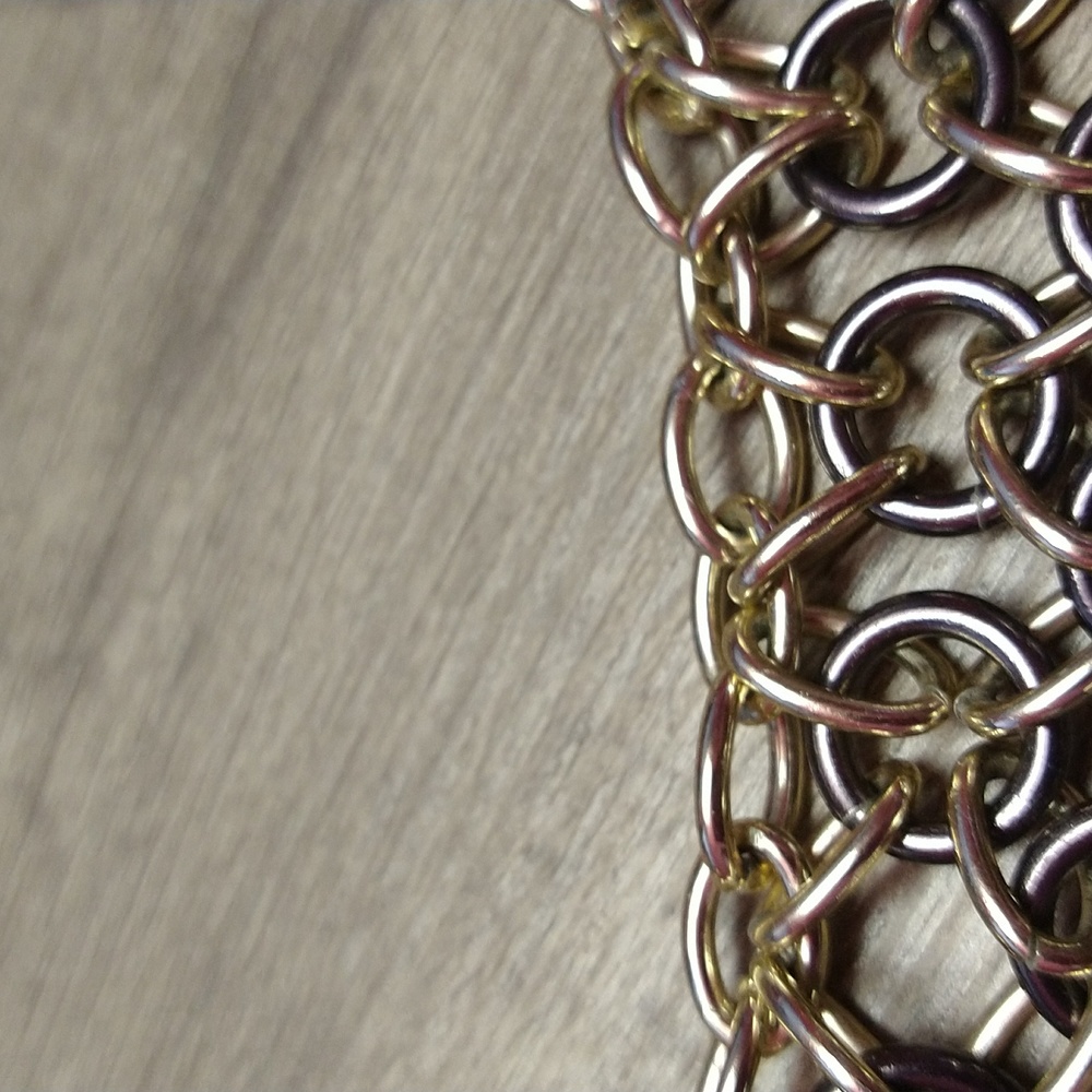 Statement Black and Goldtone Chainlink Necklace - Picture 3 of 5